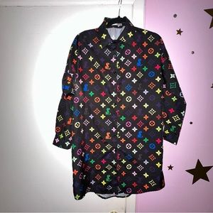 Madrag Mock Louis Vuitton Print Blouse